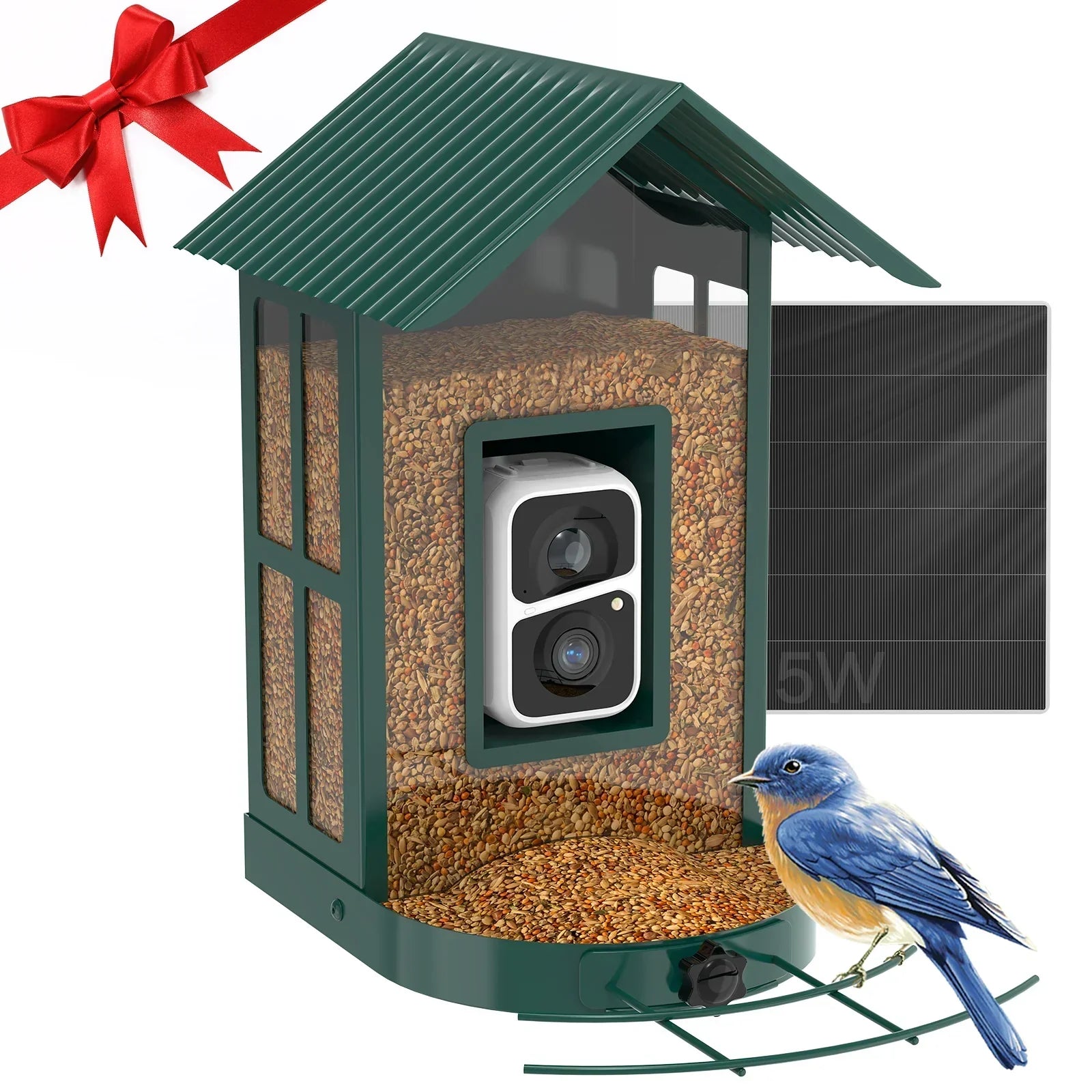 Soliom BF08 Smart Bird Feeder With Camera-AI Recognition,Metal Case-2.7L - Soliom