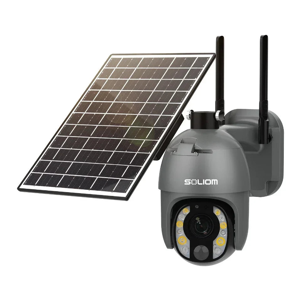 Soliom S600-W10X Optical Zoom Pan Tilt Solar Powered Wifi Camera - Soliom