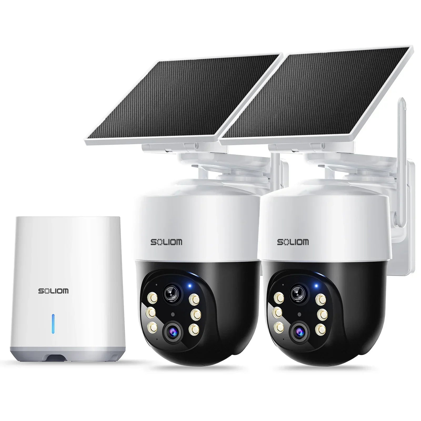 SOLIOM 4K Wireless Security Camera Outdoor, Solar Powered Home Security Camera with 8MP Color Night Vision, 4 Cam-Kit, SH802 - Soliom