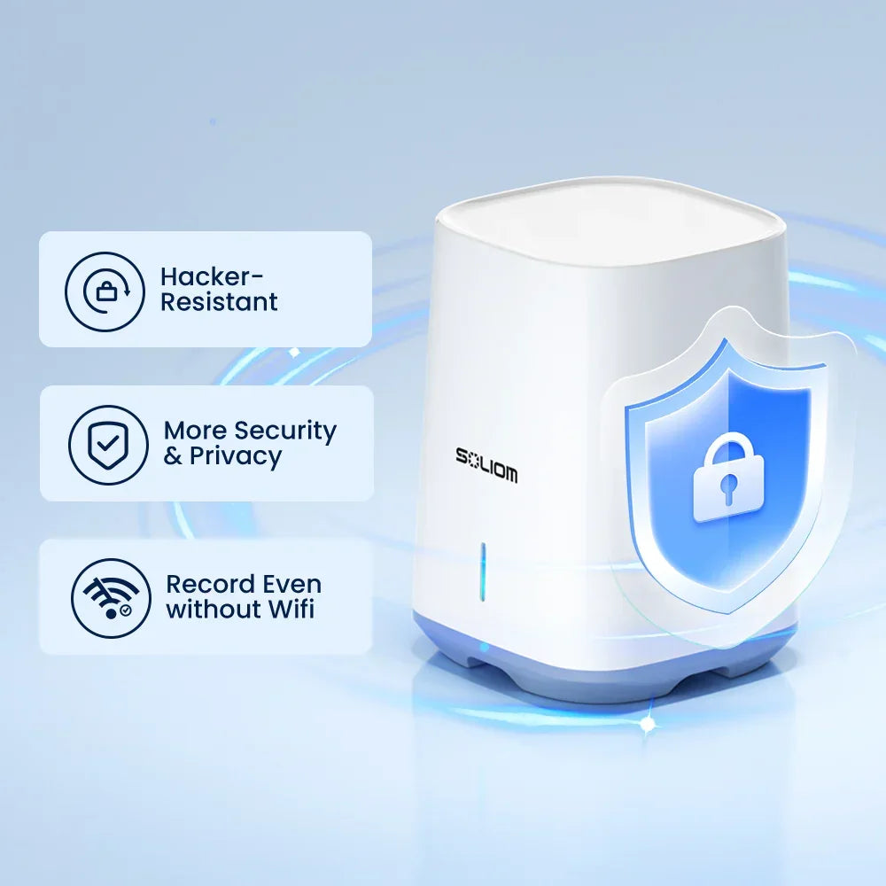 Soliom Wireless 5MP UHD Outdoor Solar Powered Security with Homebase, 3K Res, 360°PTZ, 2-Cam Pack, 4-Cam Pack, No Subscription - Soliom