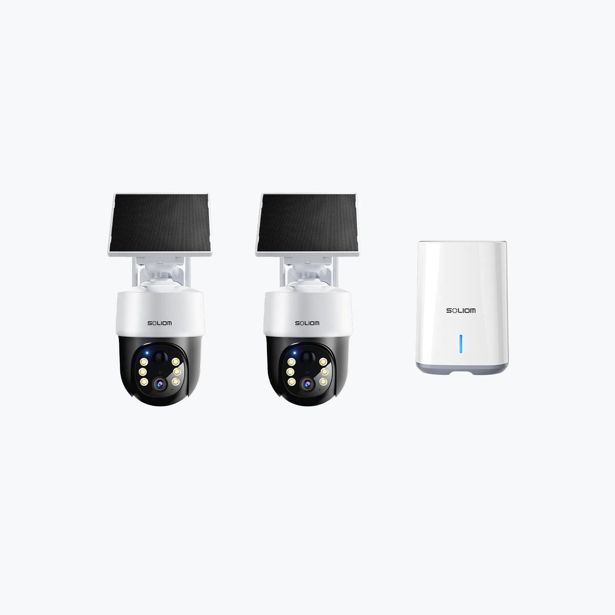 SOLIOM SHB801 4K 8MP 2.4/5 GHz Dual-Band Solar Security Camera Kit with Intelligent Human Tracking