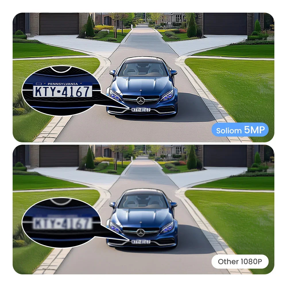 Soliom Wireless 5MP UHD Outdoor Solar Powered Security with Homebase, 3K Res, 360°PTZ, 2-Cam Pack, 4-Cam Pack, No Subscription - Soliom