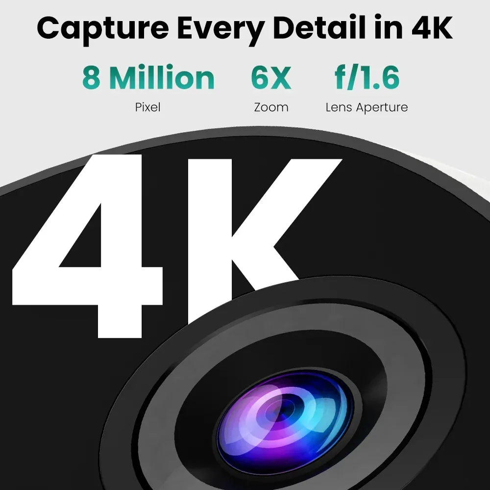 SOLIOM 4K Wireless Security Camera Outdoor, Solar Powered Home Security Camera with 8MP Color Night Vision, 4 Cam-Kit, SH802 - Soliom