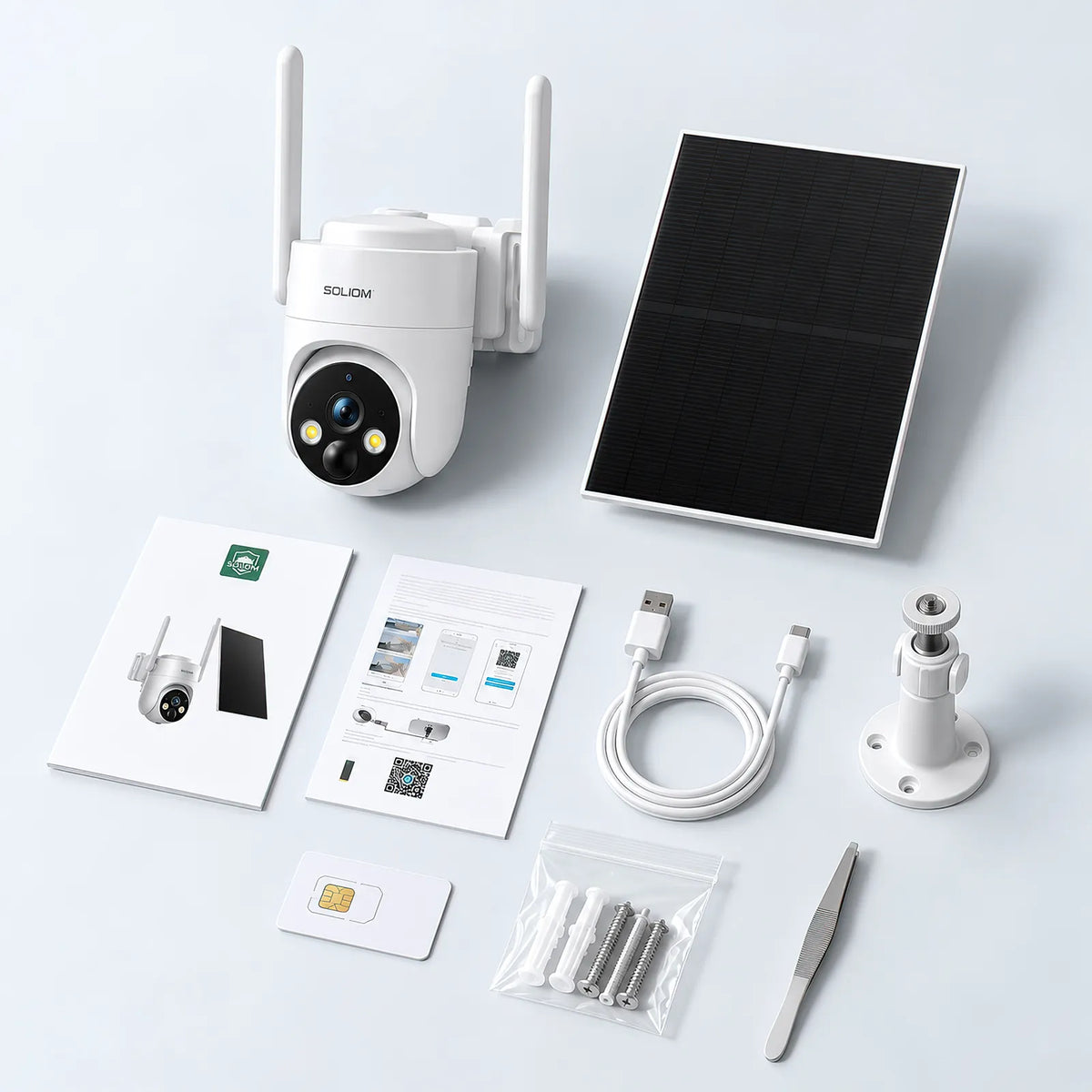 SOLIOM 2K 4G LTE IP66 Outdoor Security Camera S90