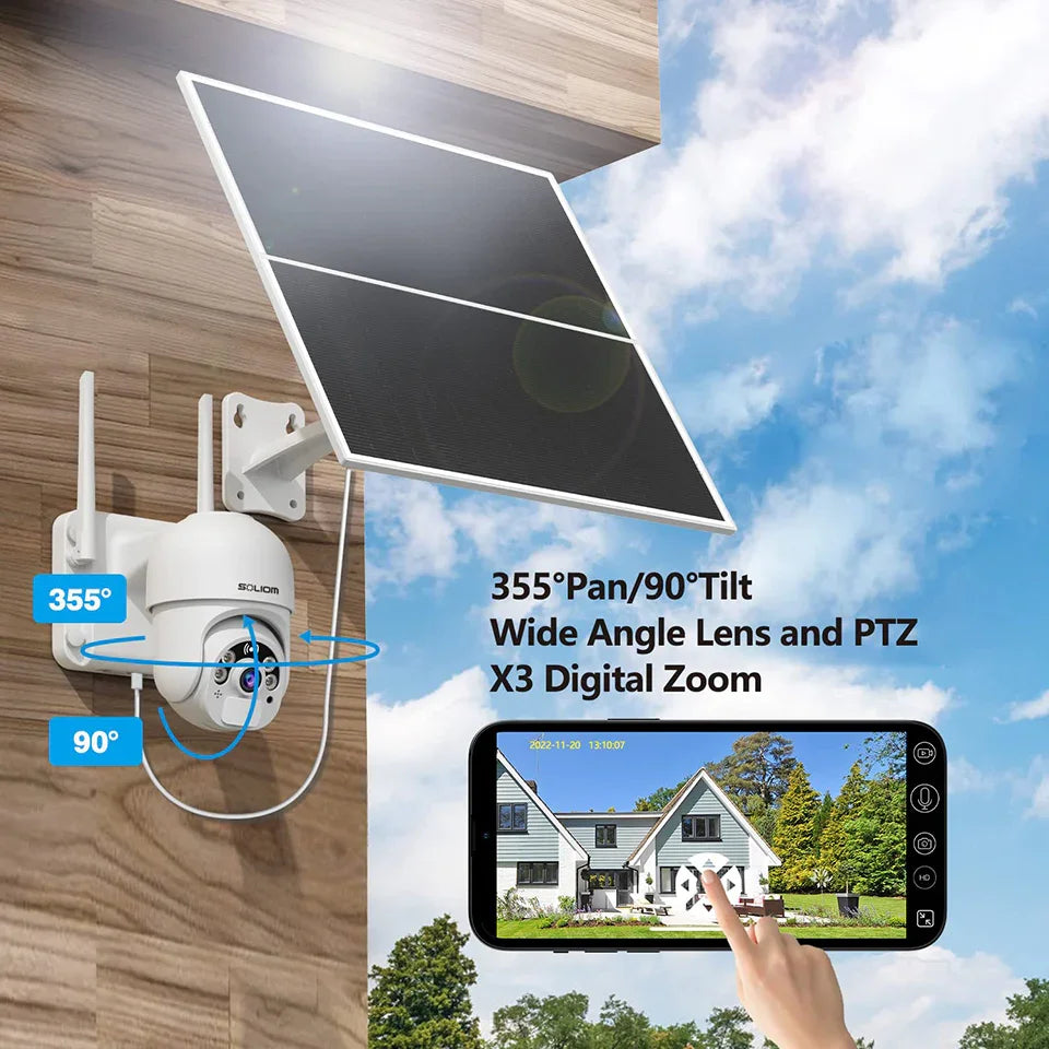 Soliom SL800 24/7 Recording 360° Pan Tilt Solar 4G LTE Cellular Camera, 20000mAh Battery - Soliom
