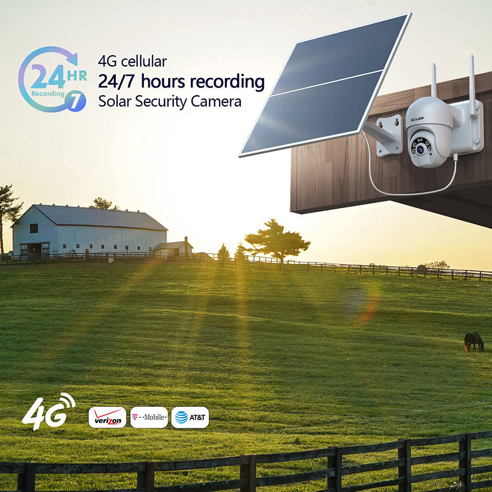 Soliom SL800 24/7 Recording 360° Pan Tilt Solar 4G LTE Cellular Camera, 20000mAh Battery - Soliom