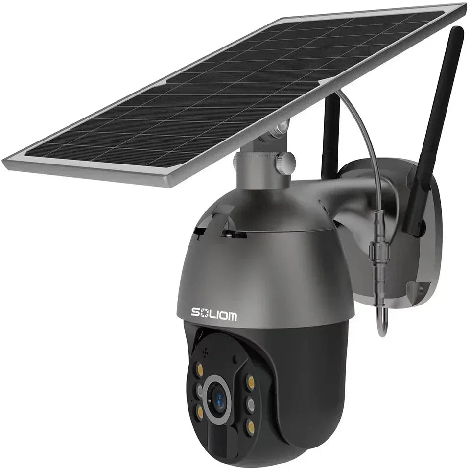 Soliom S600 Pan Tilt Solar Powered Wireless 4G LTE Cellular Security Camera, Unlimited Data Plan - Soliom