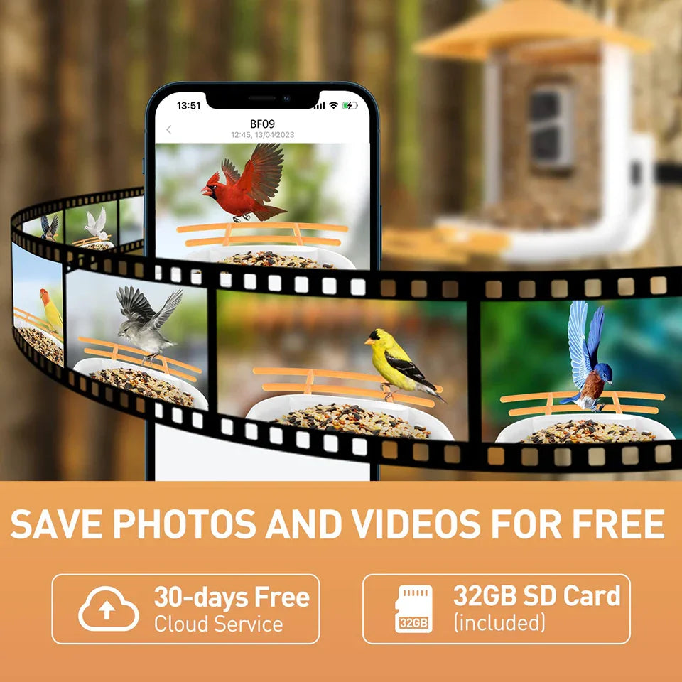 Soliom BF09 Bird Feeder with endless solar power, Pole Fitting - Soliom