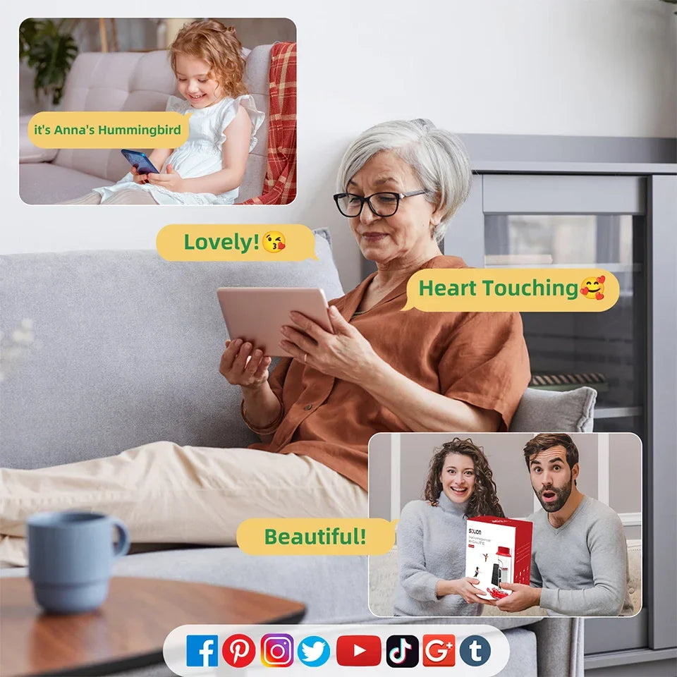 SOLIOM Humbirdy BF06 Hummingbird Feeder with Solar Power, 2K Live Video(20 oz) - Soliom