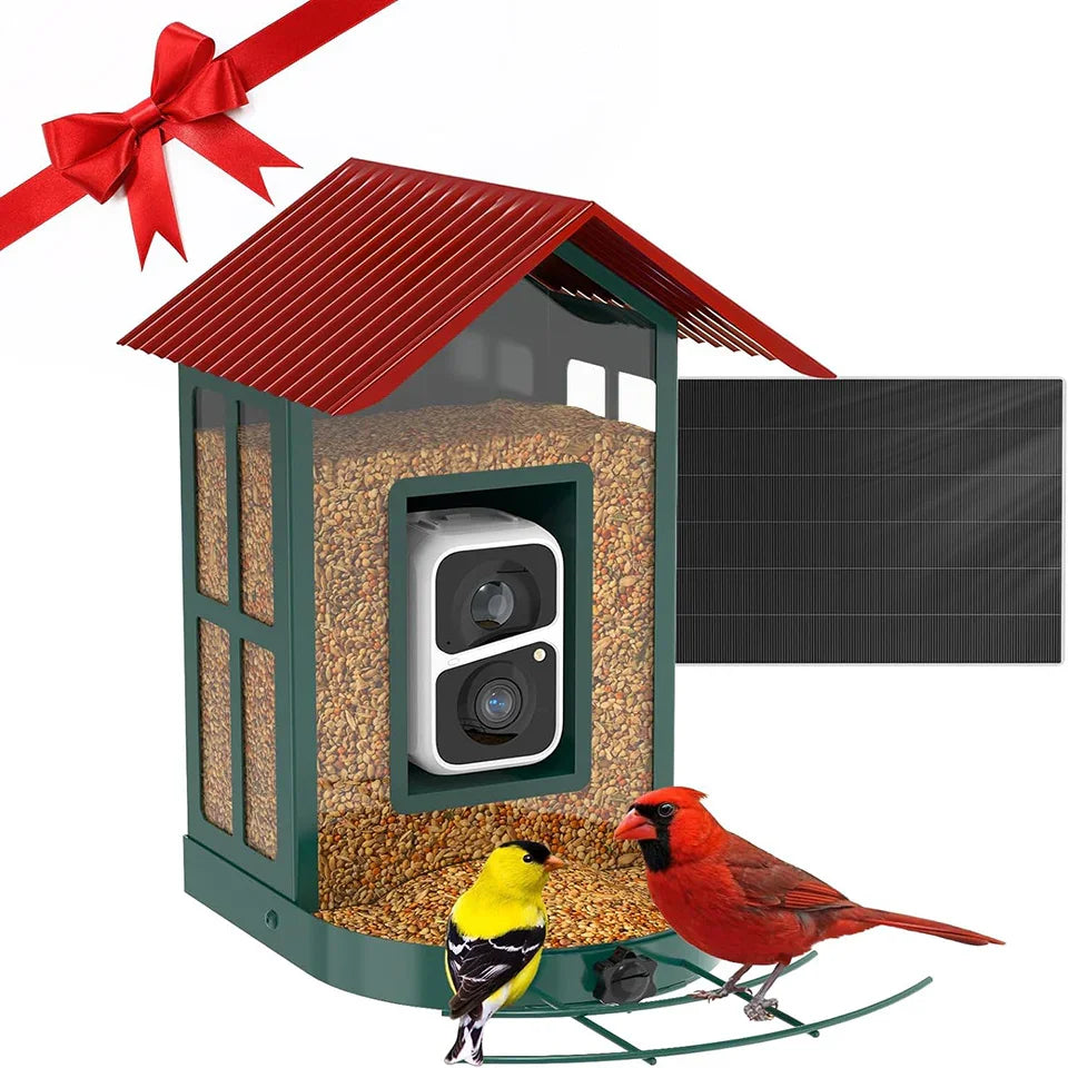 Soliom BF08S Smart Bird Feeder With Solar Power Metal Case-1.6L-with DIY Add-ons, 2K resolution - Soliom