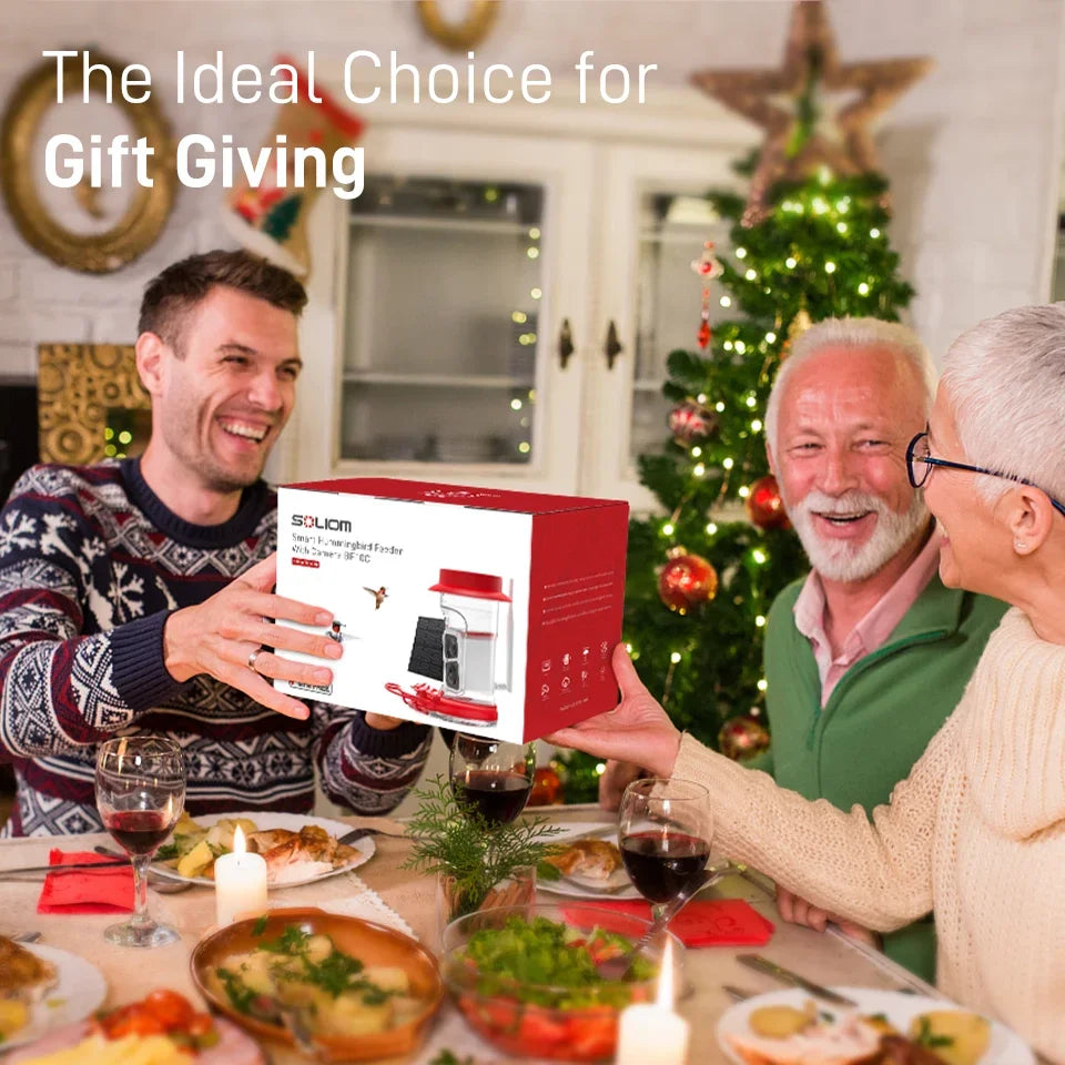 Soliom BF10 Smart Hummingbird Feeder with Ant Moat,AI Identify Bird Species(16 Ounces) - Soliom