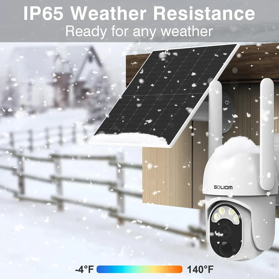 Soliom S40R Pan Tilt Solar Powered Wireless 4G LTE Cellular Security Camera - Soliom