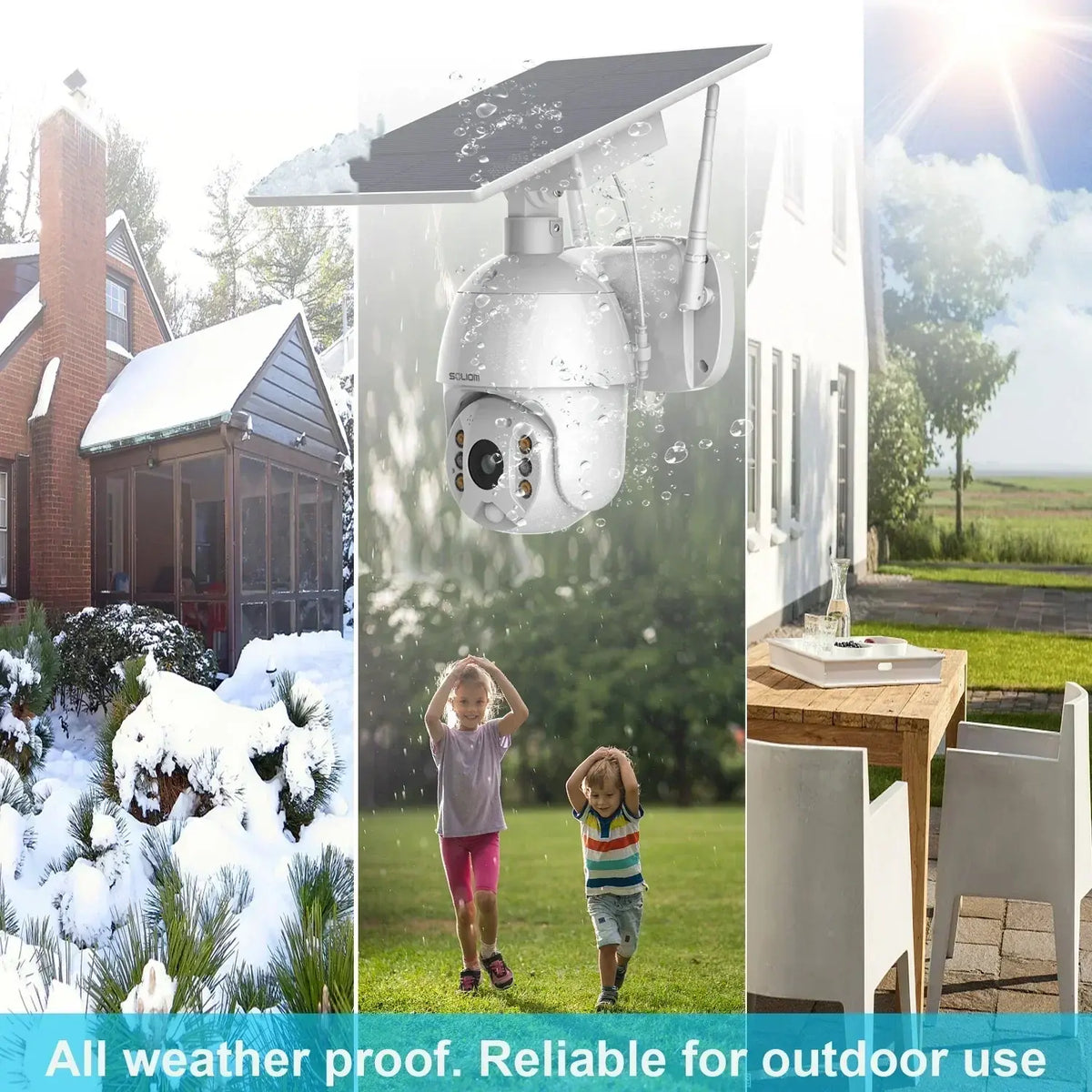SOLIOM IP65 2.4GHz WiFi Outdoor Solar Security Camera S600