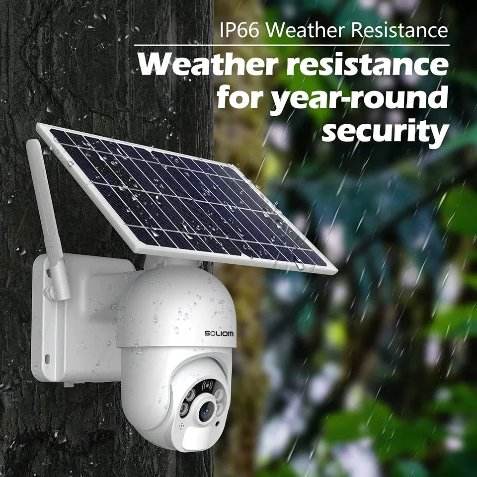 Soliom S800C Pan Tilt Solar Powered Wireless 4G LTE Cellular Security Camera - Soliom