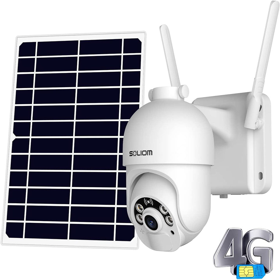 Soliom S800C Pan Tilt Solar Powered Wireless 4G LTE Cellular Security Camera - Soliom