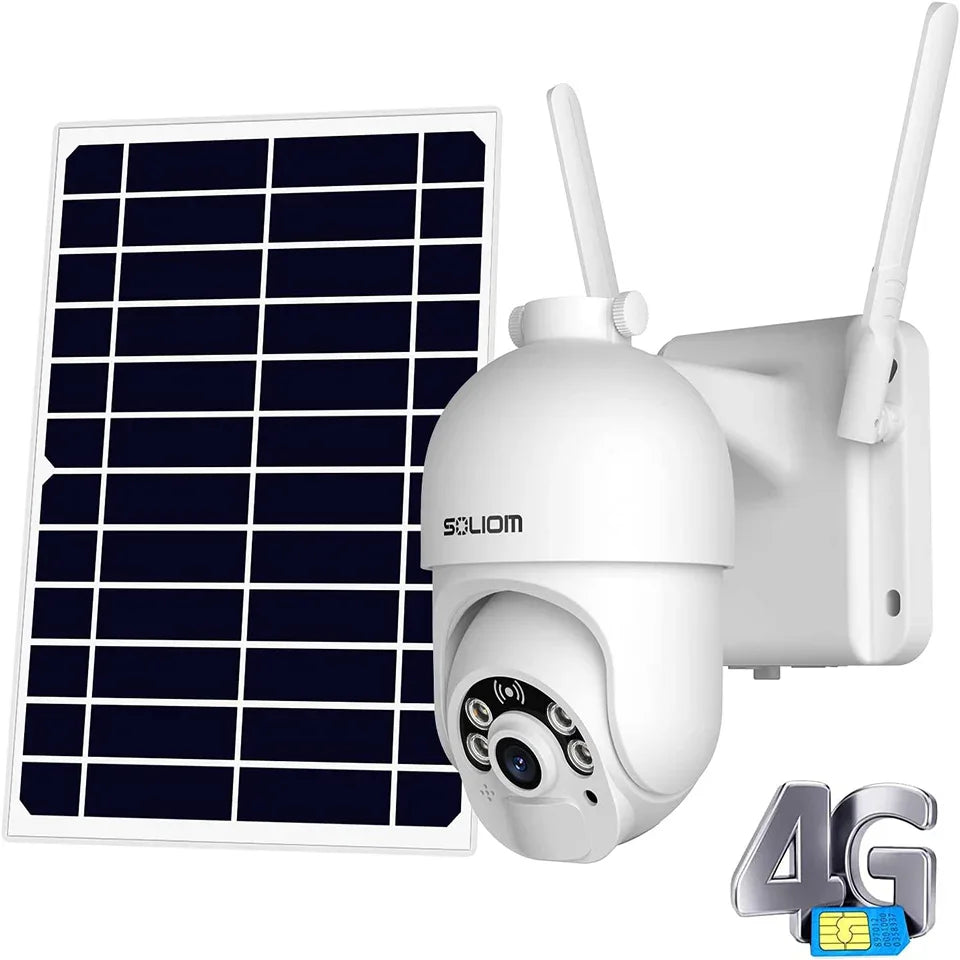 Soliom S800C Pan Tilt Solar Powered Wireless 4G LTE Cellular Security Camera - Soliom