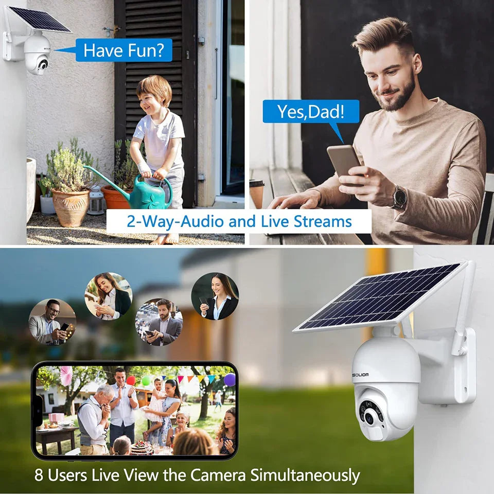 Soliom S800C Pan Tilt Solar Powered Wireless 4G LTE Cellular Security Camera - Soliom