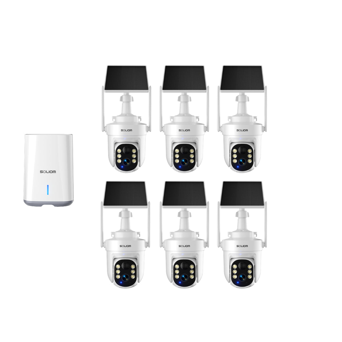 SOLIOM IP65 SH506 3K 5MP WiFi Human Tracking Solar Security Camera System