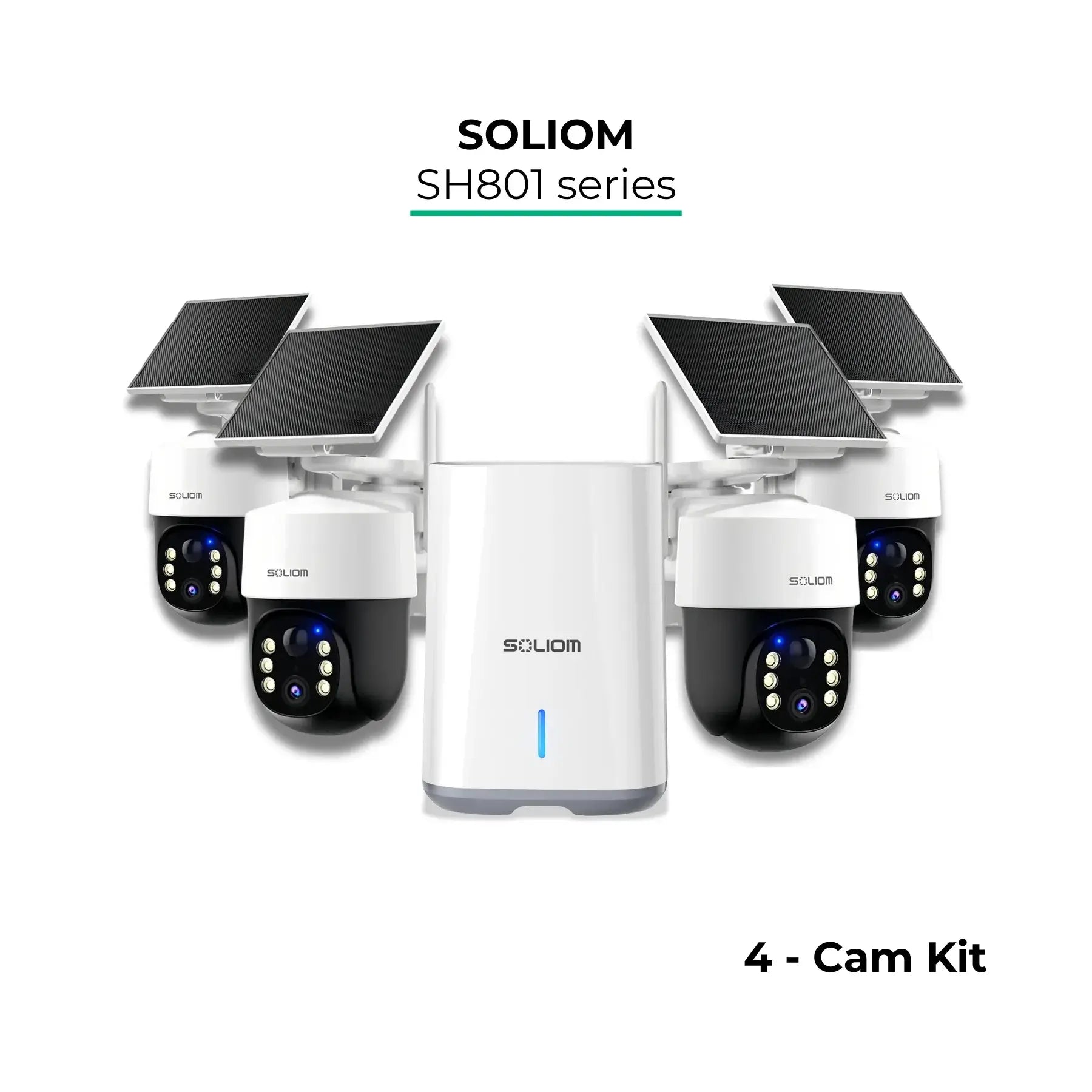 SOLIOM 4K Dual-Band WiFi Human-Tracking Solar Security Camera System SH801
