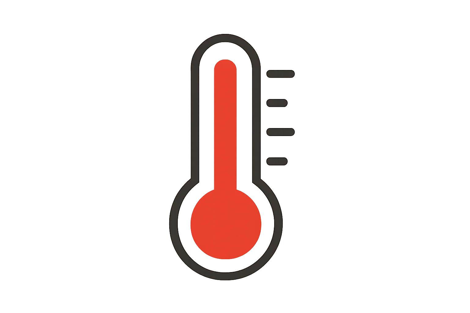 A thermometer showing high temperature icon in size 160X160px