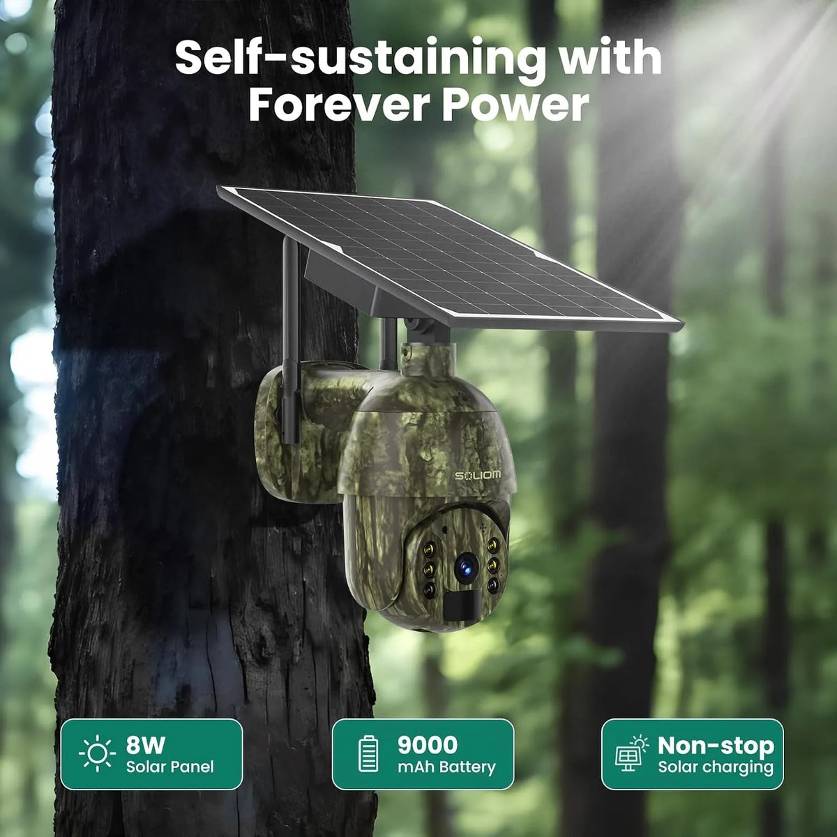 SOLIOM S600 2K 4G LTE Outdoor Hidden Camera Camo
