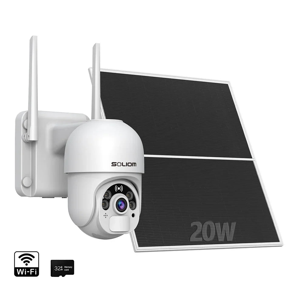 Soliom Pan Tilt SL800 Wifi 24/7 Recording Camera, Solar Powered - Soliom
