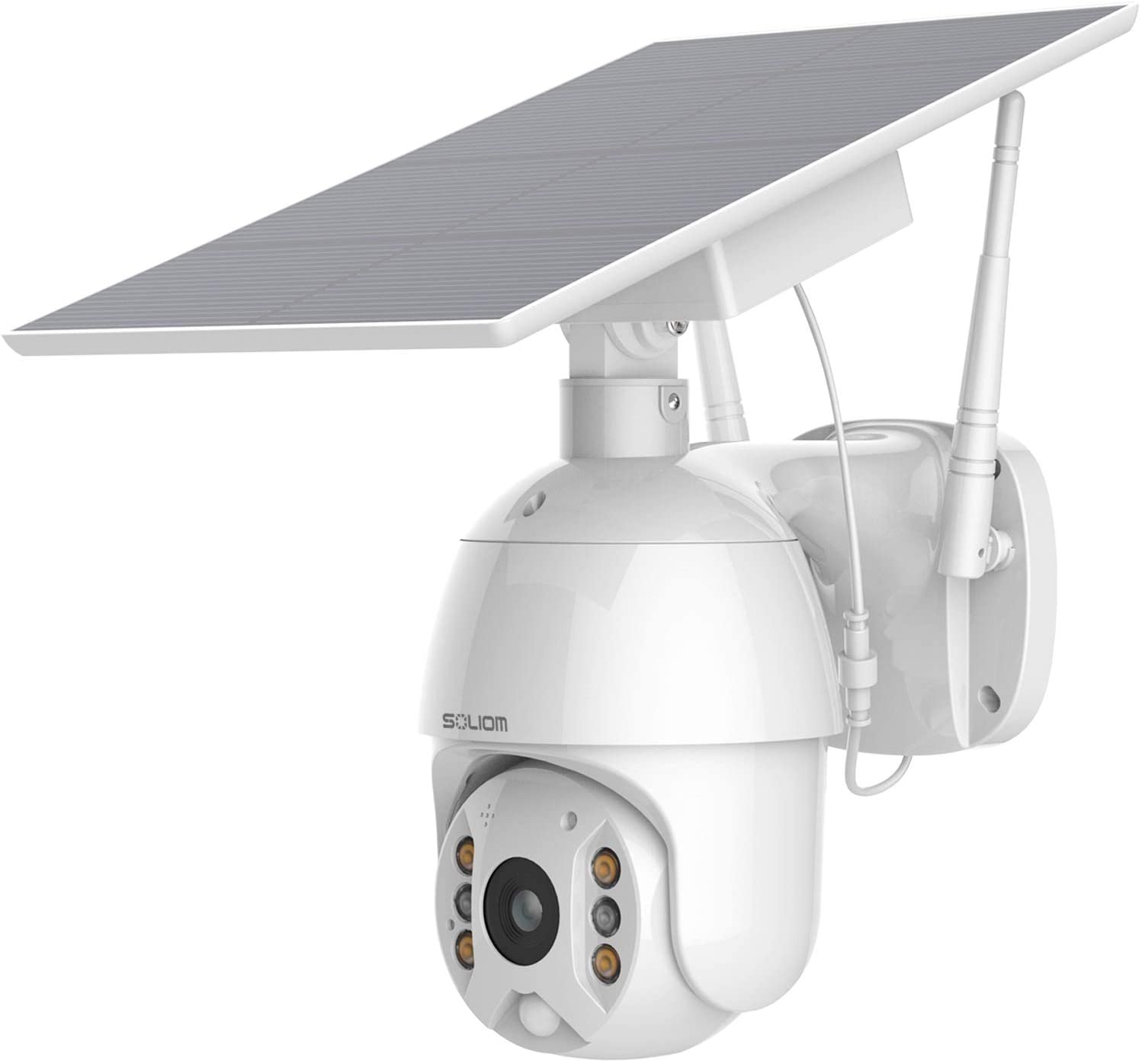 Soliom S600 PT Outdoor Home Camera Alexa IP65 Waterproof Solar Panel Wireless Outdoor Spotlight Security Camera 1080P
