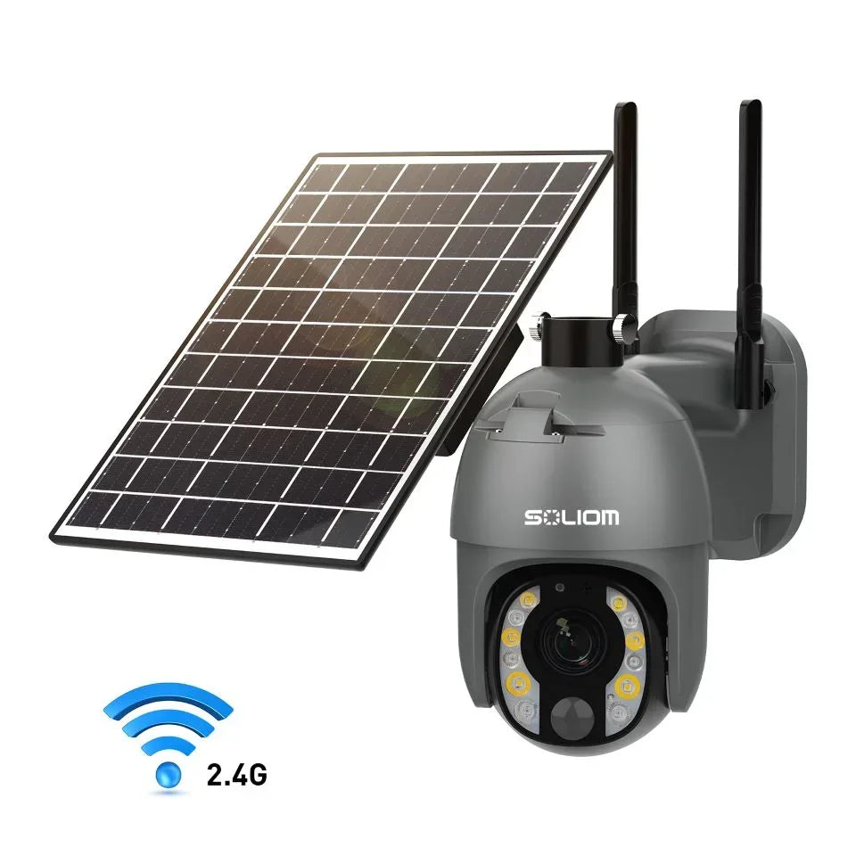Soliom S600-W10X Optical Zoom Pan Tilt Solar Powered Wifi Camera - Soliom