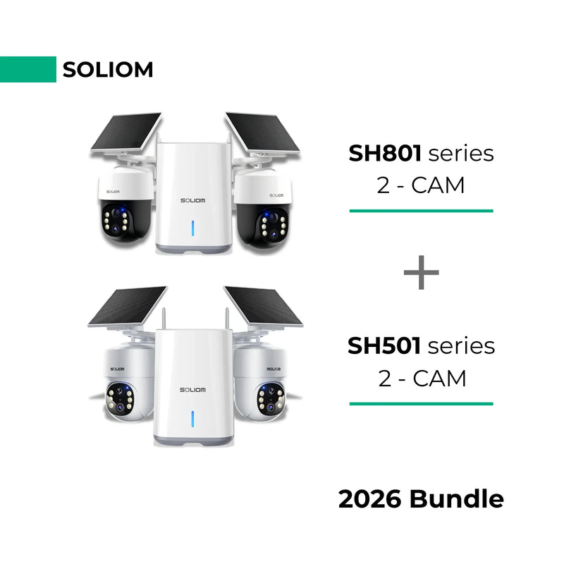 Wireless outdoor security camera bundle with solar panels and night vision, 2026 kit