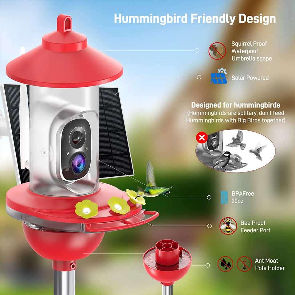 Soliom BF06 Smart Hummingbird Feeder with 2K Camera