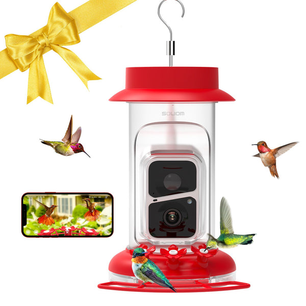 Smart Bird Feeder Camera, Hummingbird Watching Camera with Motion Detection  & Auto Capture Bird, 100° Wide Angle & Waterproof 1080P HD Night Vision