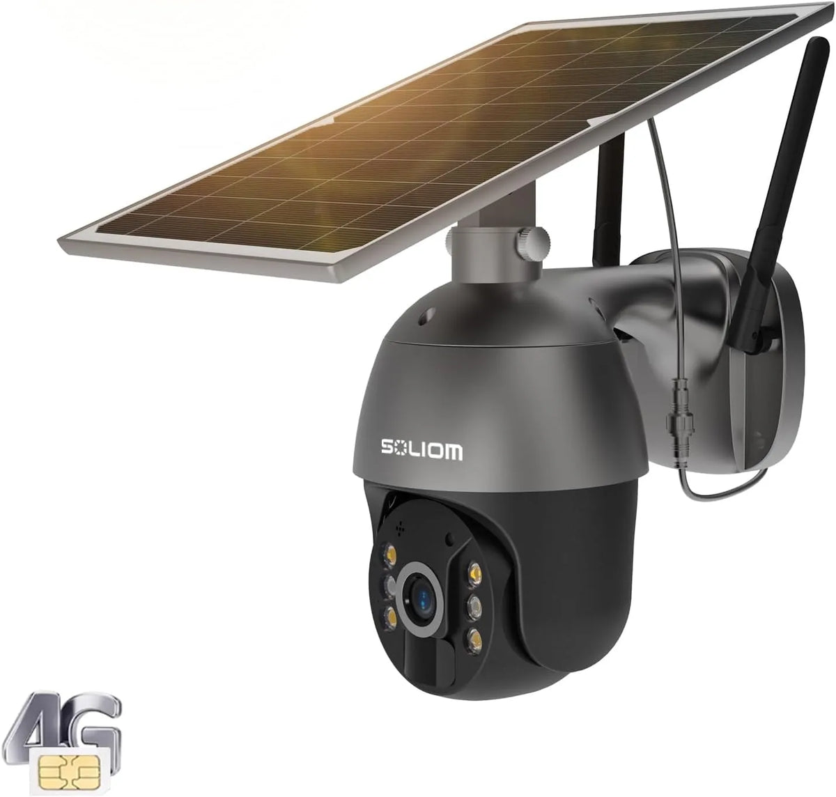 SOLIOM S600 Series 2K 4G LTE Solar Security Camera with Color Night Vision