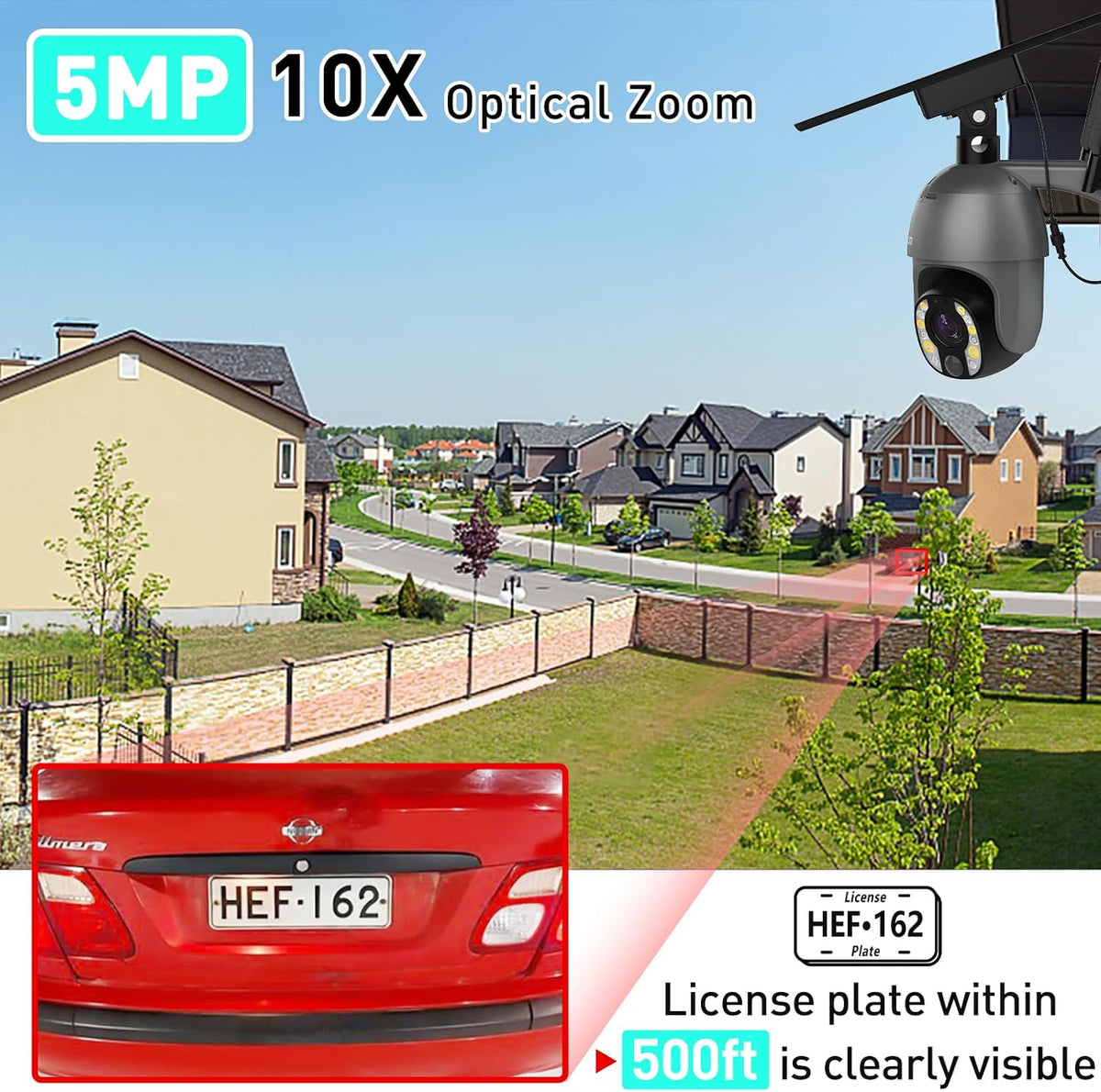 SOLIOM  S600-C10X 3K 5MP 4G LTE Solar Security Camera with 10X Optical Zoom