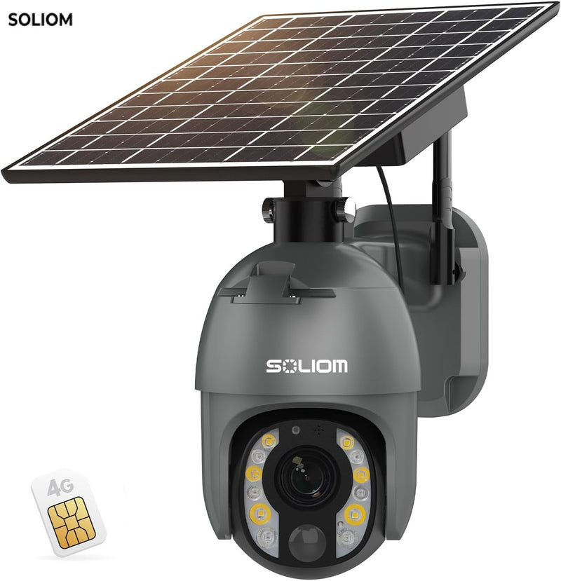 SOLIOM 5MP 4G LTE Outdoor Security Camera with 10X Optical Zoom S600 C10X