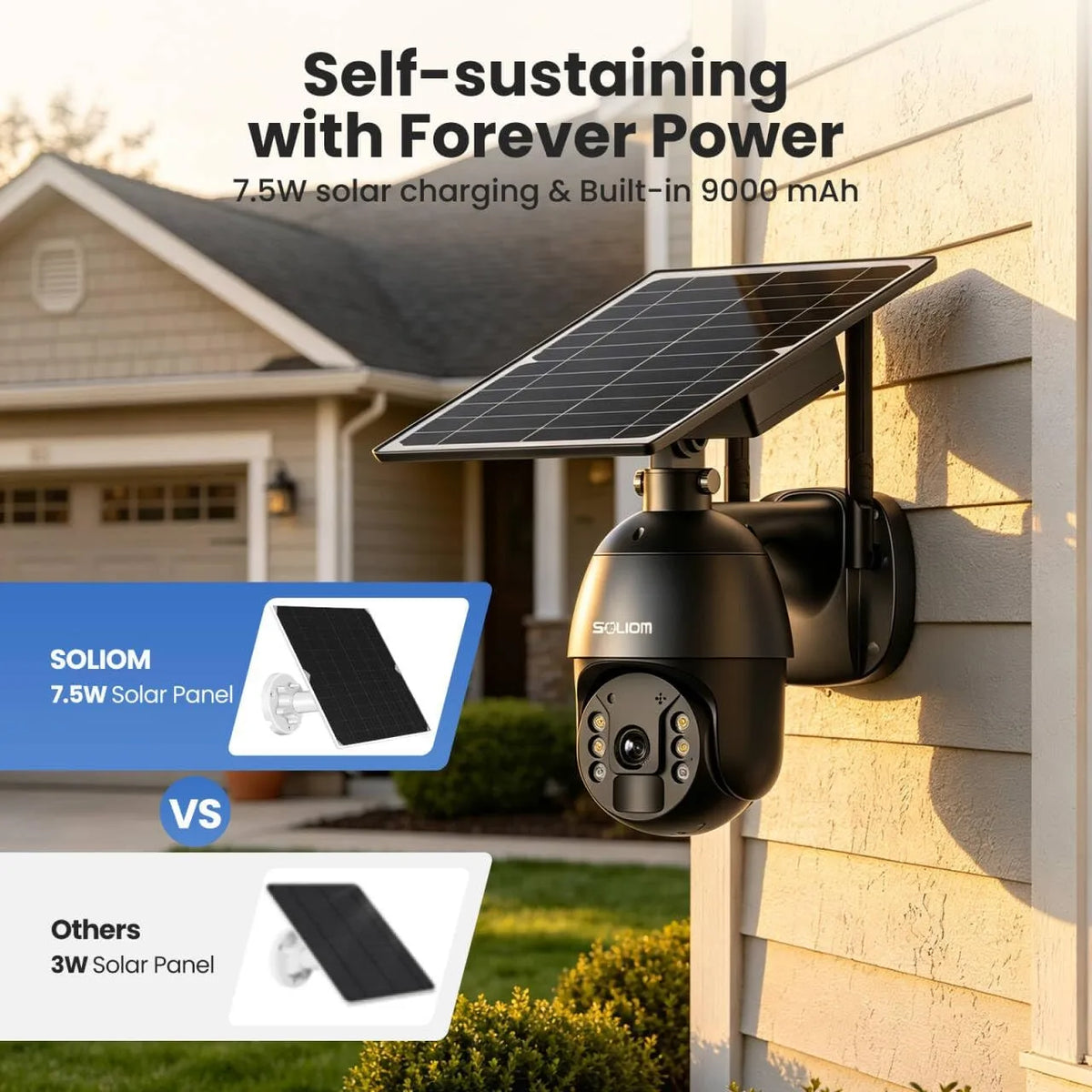 SOLIOM S600 Series 2K 4G LTE Solar Security Camera with Color Night Vision
