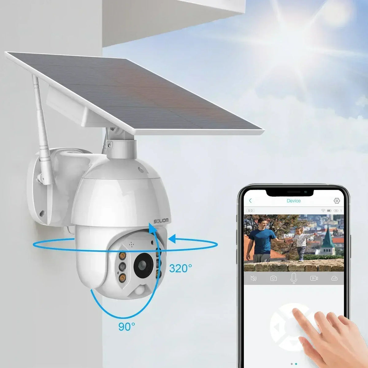 SOLIOM IP65 2.4GHz WiFi Outdoor Solar Security Camera S600