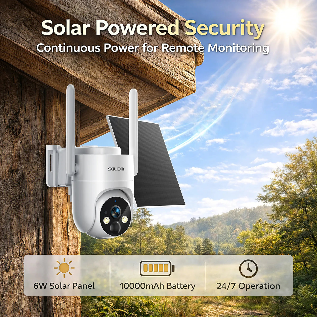 SOLIOM S90 2K 4G LTE Outdoor Security Camera with Color Night Vision