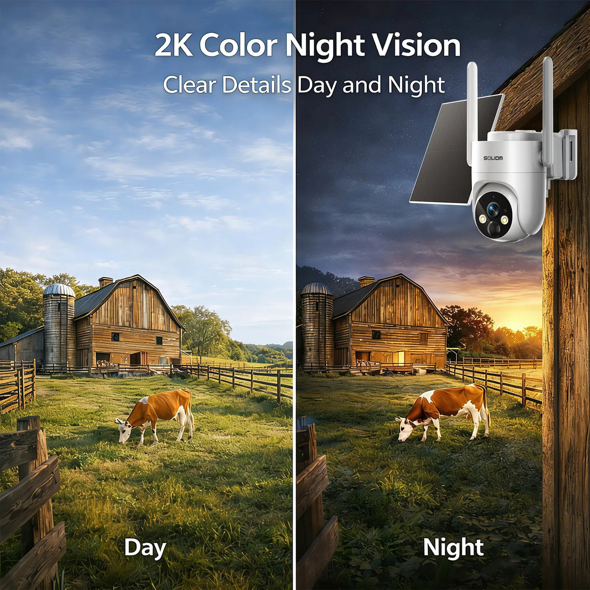 SOLIOM S90 2K 4G LTE Outdoor Security Camera with Color Night Vision