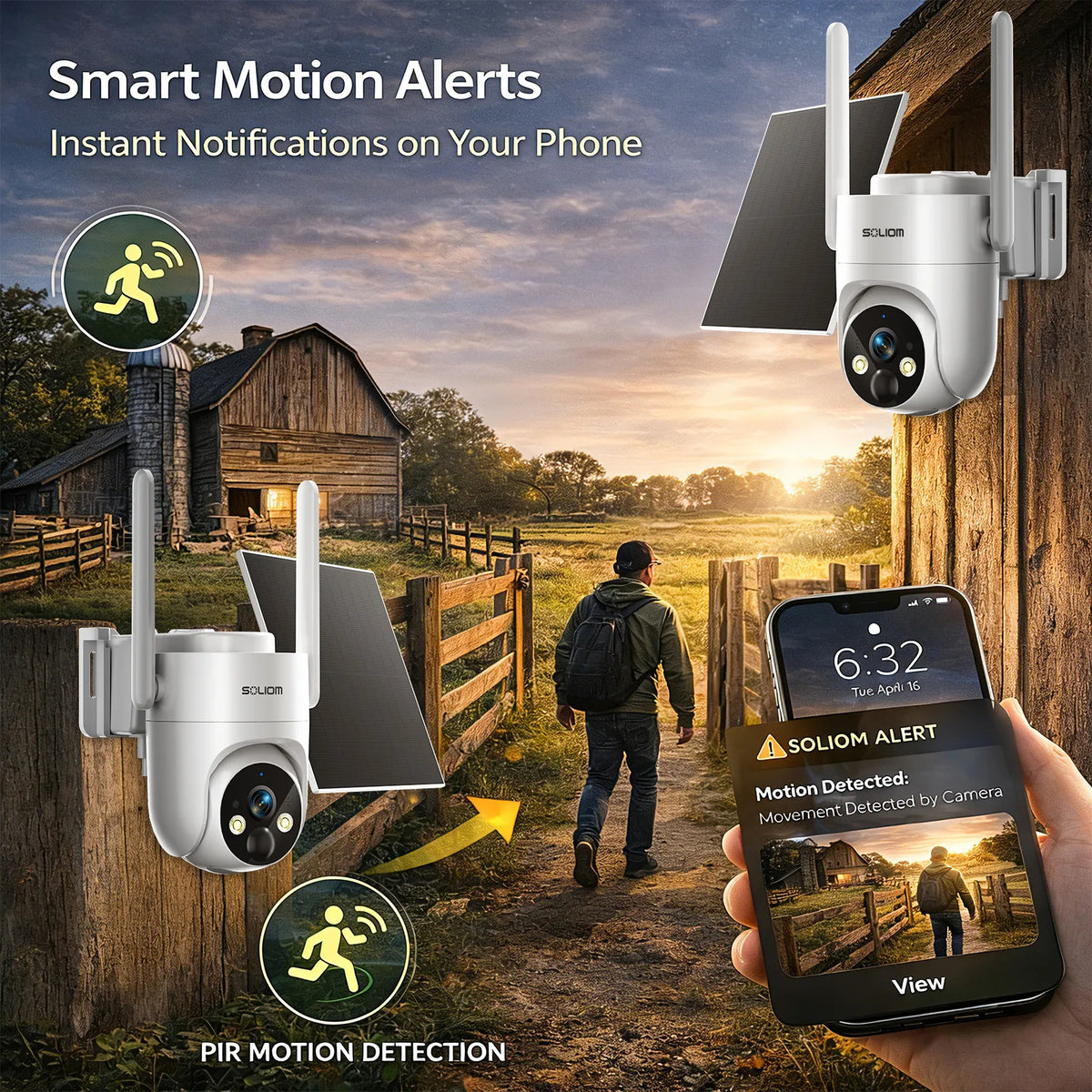 SOLIOM S90 2K 4G LTE Outdoor Security Camera with Color Night Vision