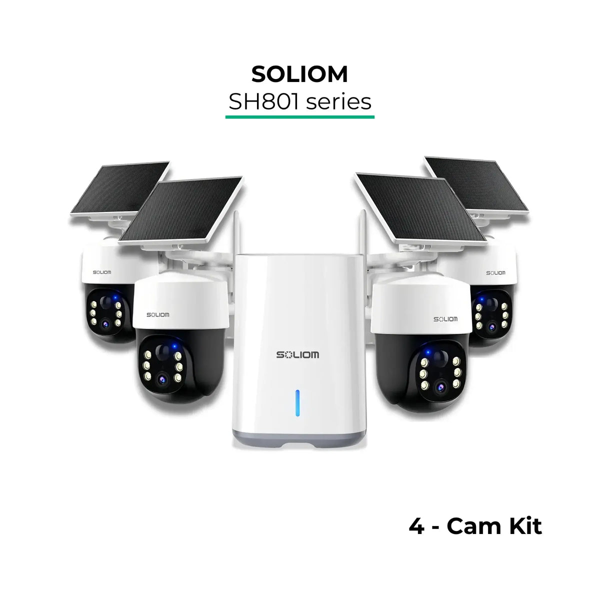 SOLIOM 4K Dual-Band WiFi Human-Tracking Solar Security Camera System SH801