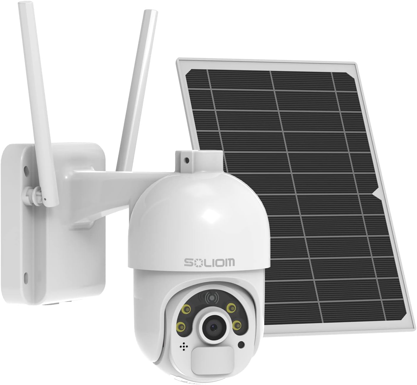Soliom IP66 PT S800 Wifi Wireless Battery Powered Pan Tilt Security Camera with Spotlight Rechargeable Battery Camera