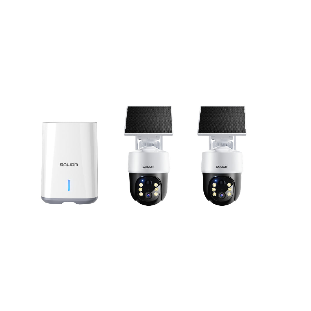 SOLIOM SHB801 4K (8MP) Wi-Fi Solar Security Camera System with Radar Detection-2-Cam Kit
