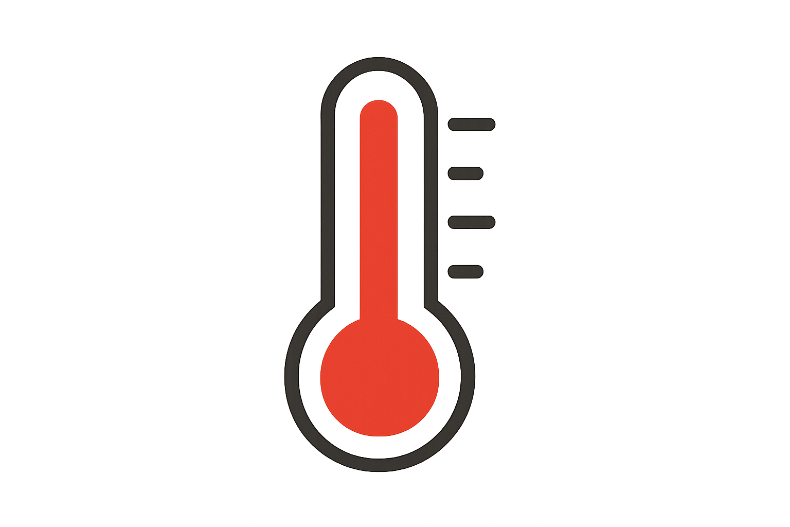 A thermometer showing high temperature icon in size 160X160px