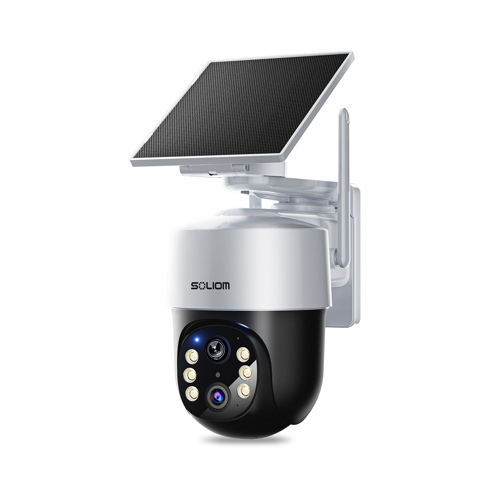 SOLIOM 4K Wireless Security Camera Outdoor, Solar Powered Home Security Camera with 8MP Color Night Vision, 4 Cam-Kit, SH802