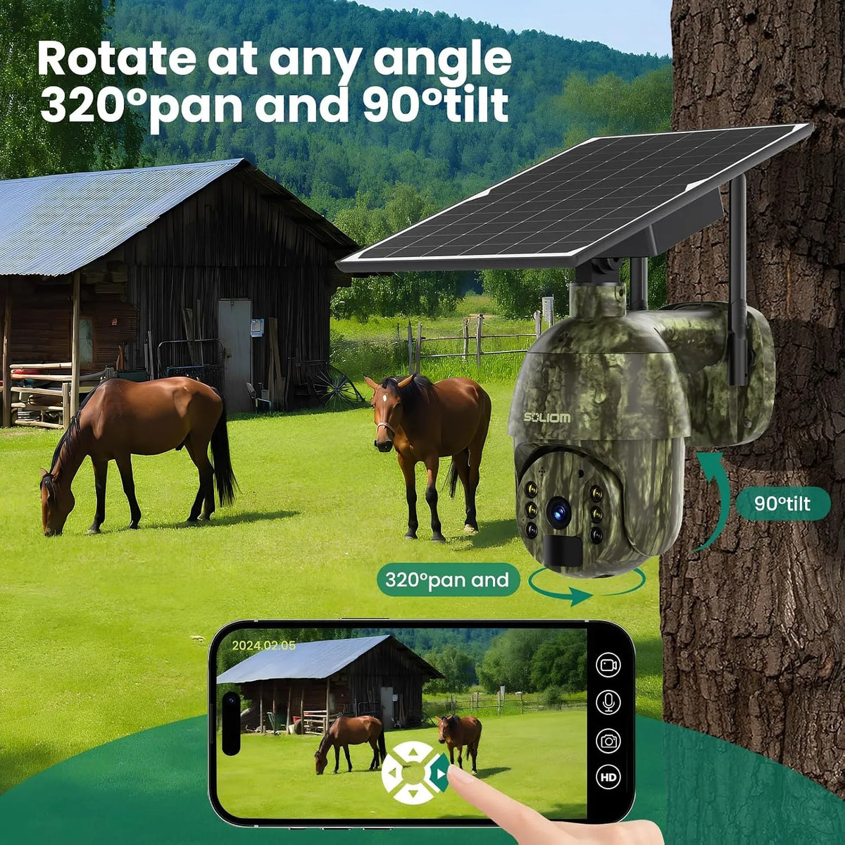 SOLIOM S600 2K 4G LTE Outdoor Hidden Camera Camo