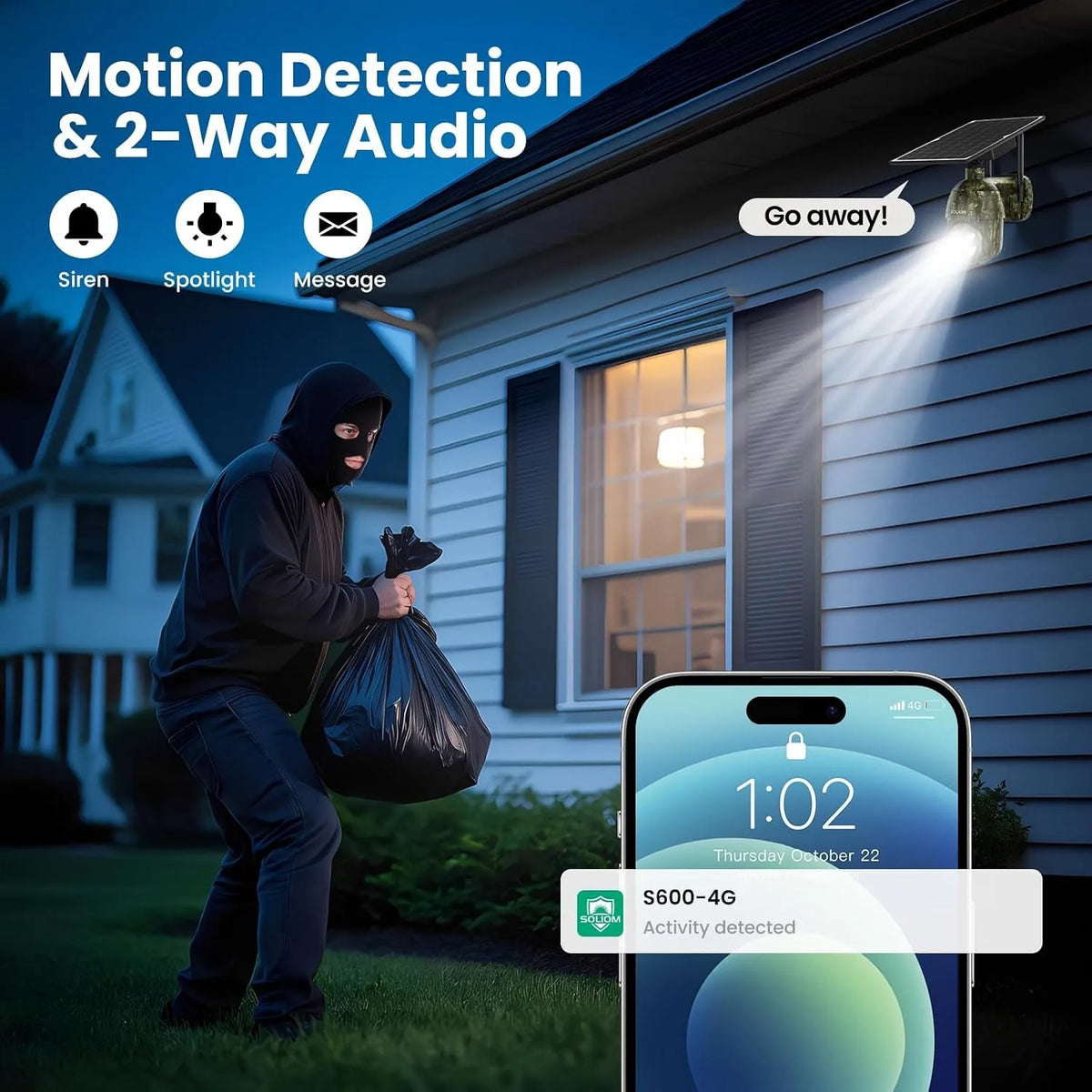 SOLIOM S600 2K 4G LTE Outdoor Hidden Camera Camo