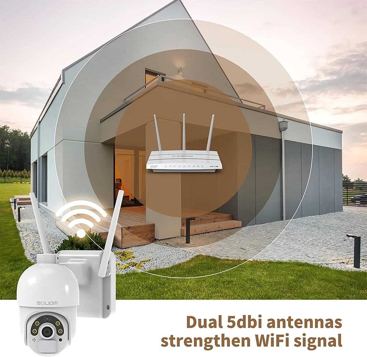 SOLIOM S800C 2K Outdoor Security Camera with PIR Detection & 2-Way Audio