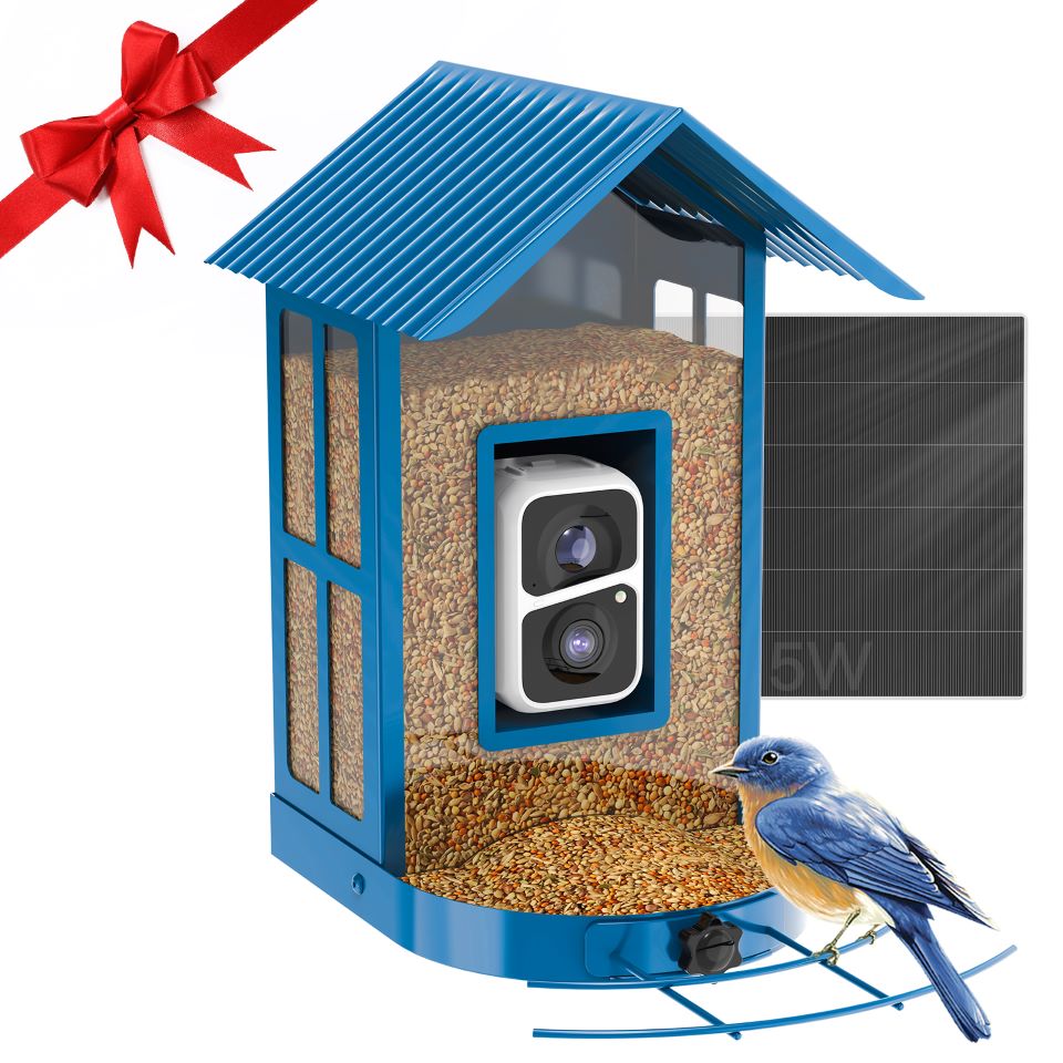 Soliom BF08 Smart Bird Feeder With Camera-AI Recognition,Metal Case-2.7L