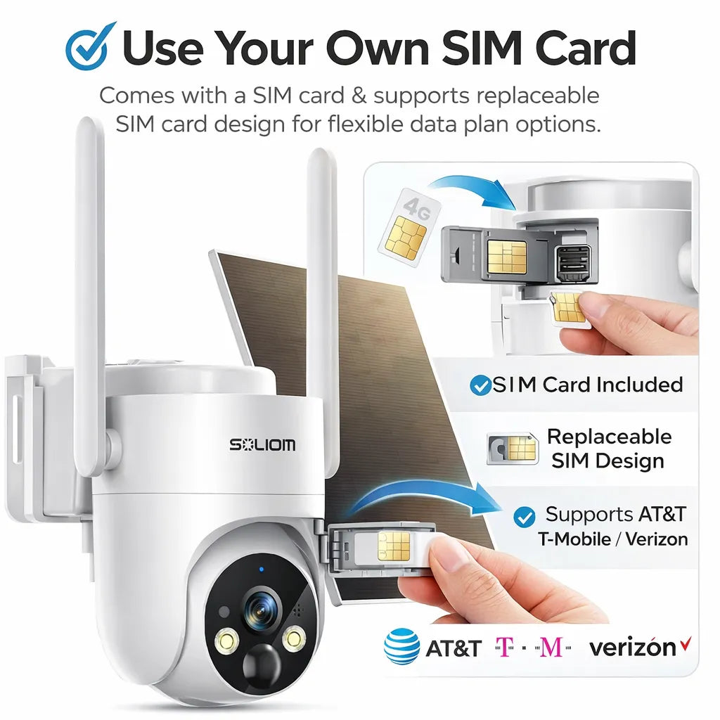 SOLIOM S90 2K 4G LTE Outdoor Security Camera with Color Night Vision