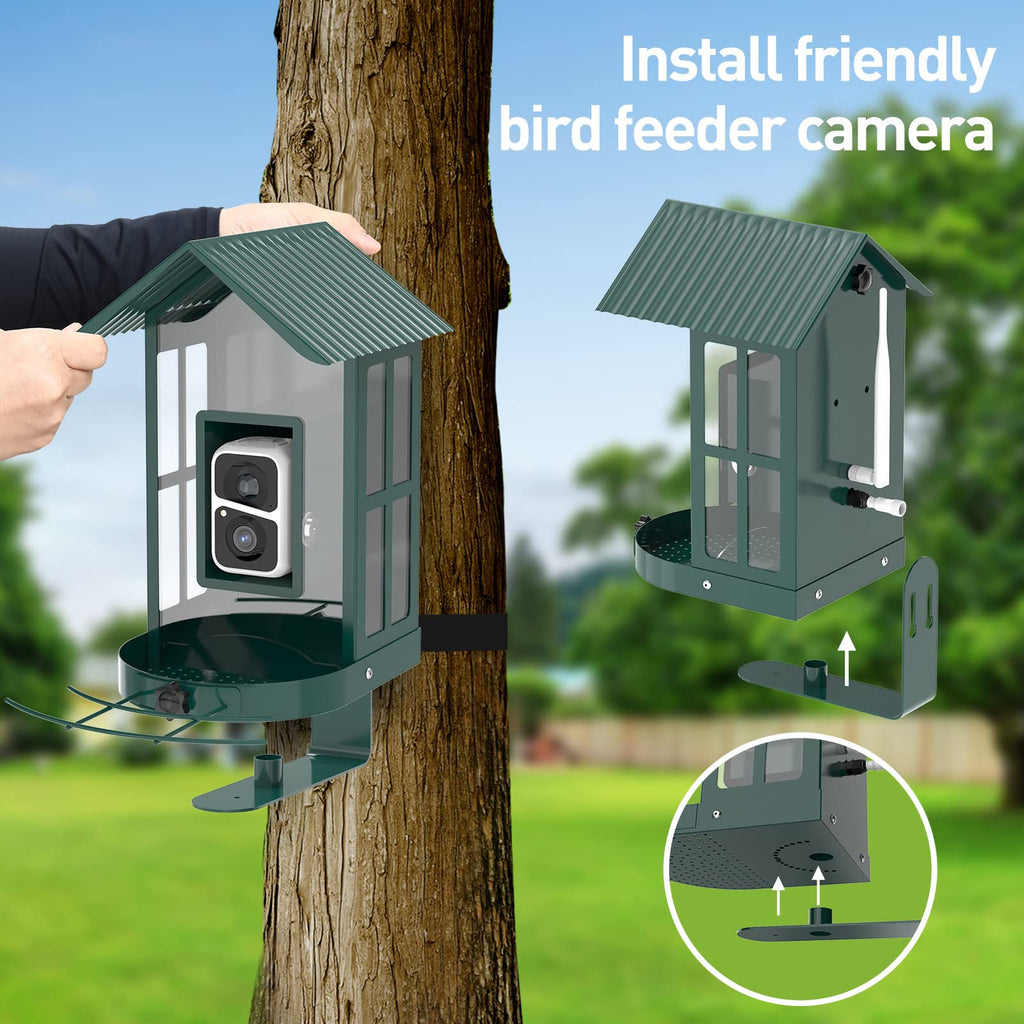 SOLIOM BF08Smart Bird Feeder Camera with AI Identify Bird Species,5W Soliom Solar Home Security